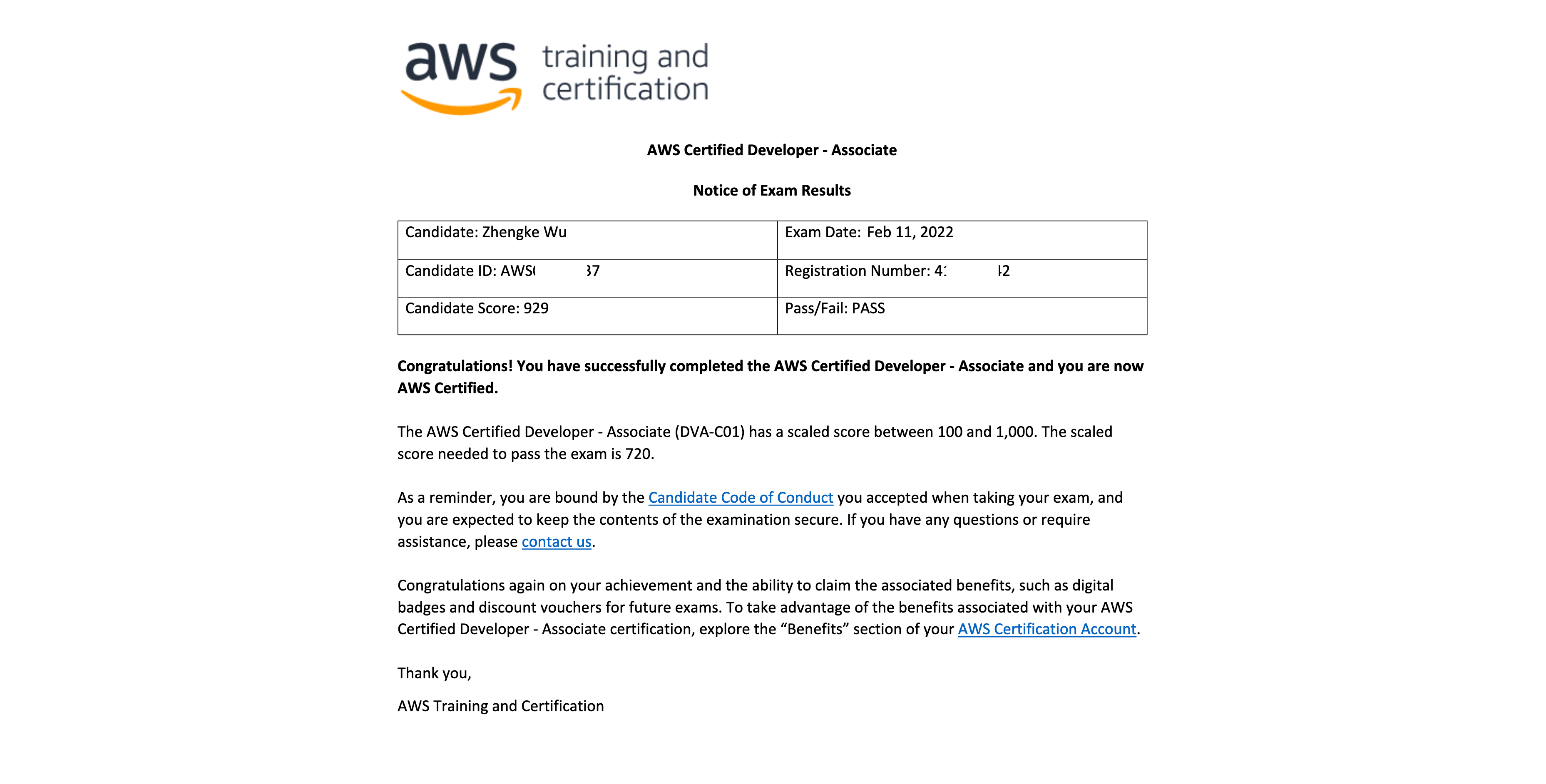 benefits of aws developer certification